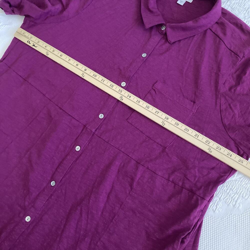 J Jill purple Knit Shirt Dress Cotton Blend Short Sleeve stretch Plus size 3X - Picture 3 of 13